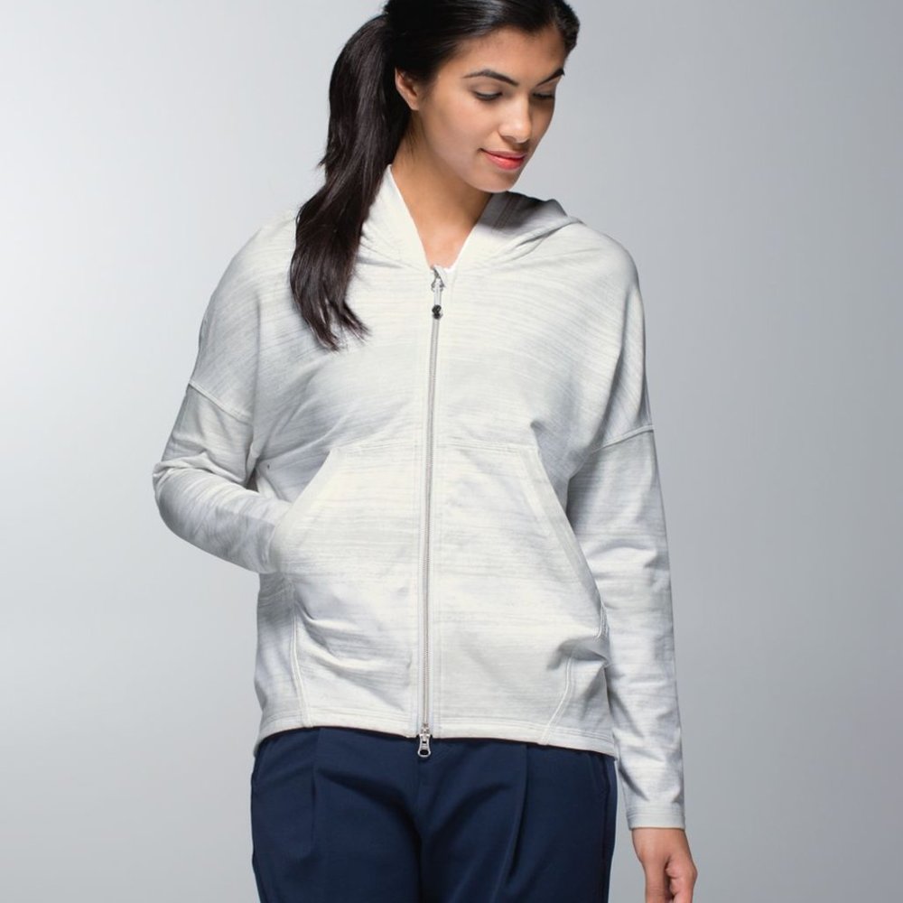 Lululemon Hold Your Om Hoodie Righteous Stripe White / White